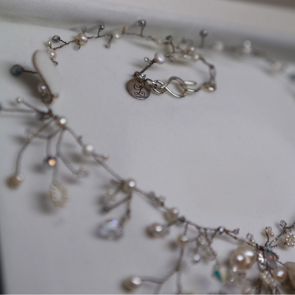 Whimsicle Wedding Vine Necklace & Earring Set | Custom Handmade | One of a kind - Picture 4 of 6